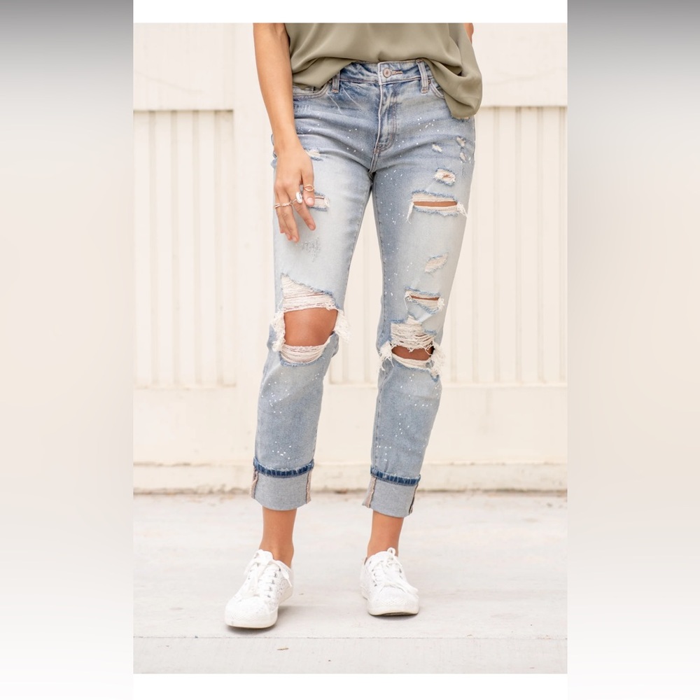 KanCan Hayward High Rise Ripped Boyfriend Jeans